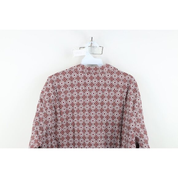 Express Mens 2XL XXL Extra Slim Geometric Tapestry Collared Button Shirt Cotton - Picture 11 of 12